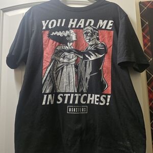 Universal Black Tee with Red & White Monster Graphic